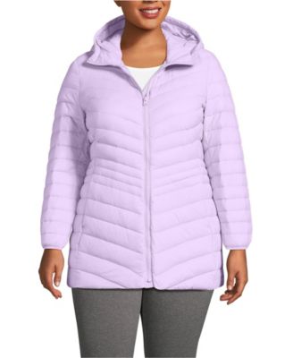 Plus Size Wanderweight Packable Down Hooded Long Jacket