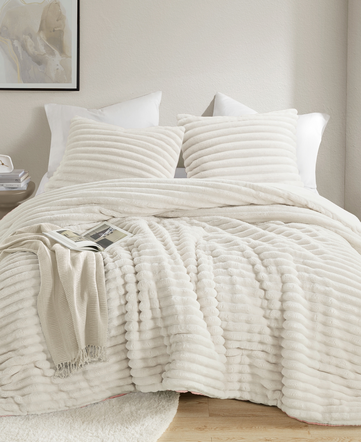 510 Design Avril Fluffy Ribbed Plush 2-pc. Comforter Set, Twin/twin Xl In Ivory
