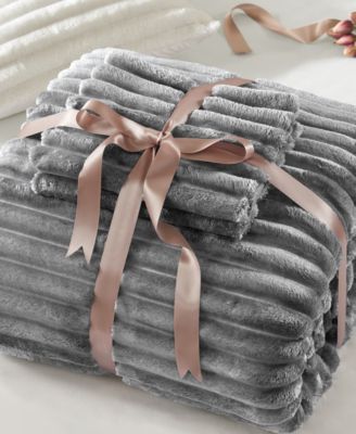 Avril Fluffy Ribbed Plush 3-Pc. Comforter Set, King/California King