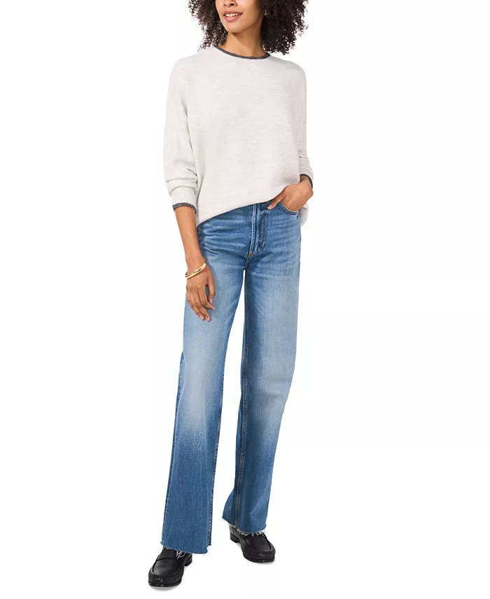 Women's Tipped Crewneck Sweater - thumbnail 3