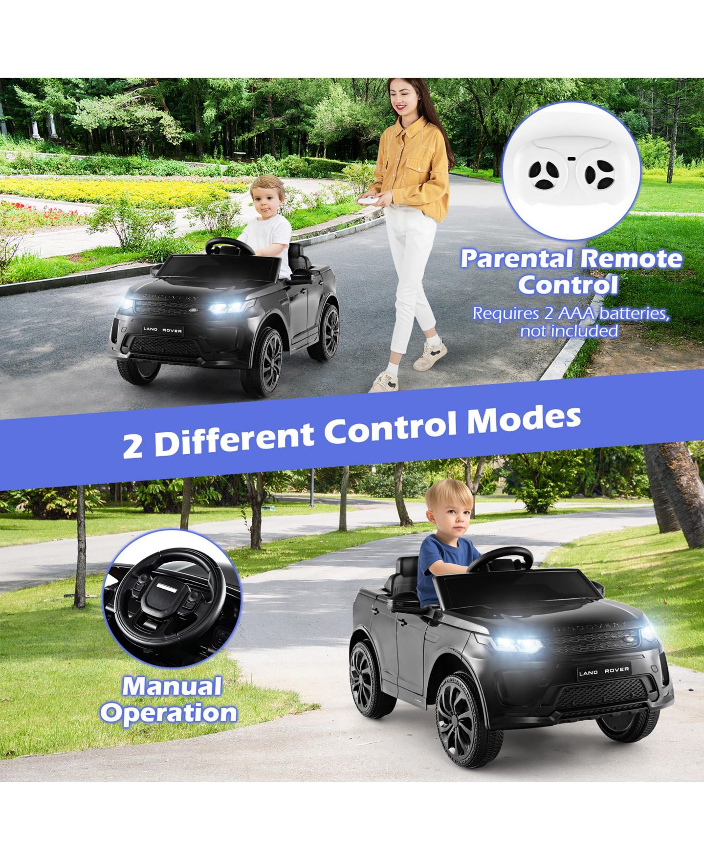 Детская игрушка Gymax Discovery Licensed Land Rover 12V Electric Ride-On Car with Remote Control, Ages 3-7, цвет: Чёрный, вариант 1 — фото 3