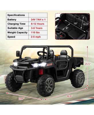 24V Kids Ride On Dump Truck 2-Seater Electric Truck w/ Remote Control Rose Red