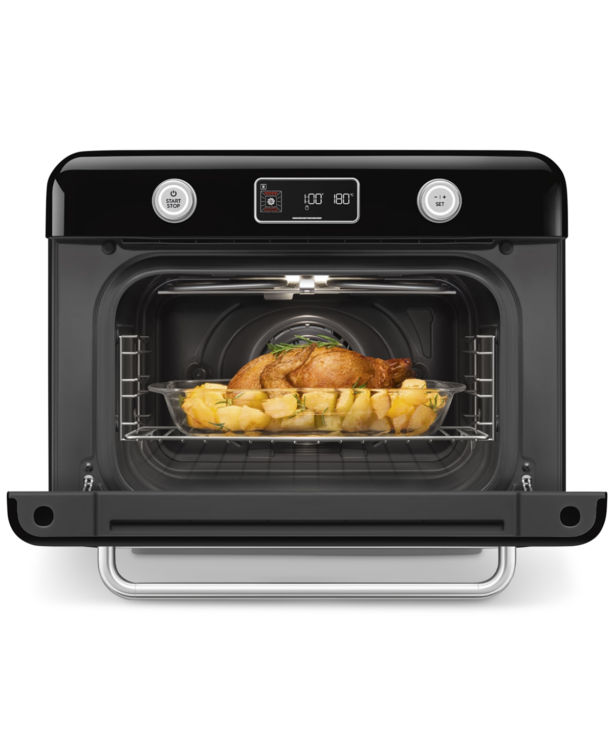 Smeg Retro Combi 10-function Countertop Steam Oven In Black