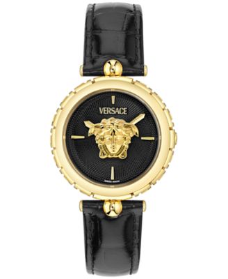 Versace - Women's Swiss Medusa Heritage Black Leather Strap Watch 38mm
