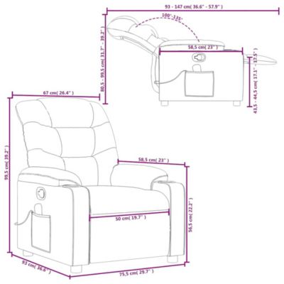 Massage Recliner Chair Cream Faux leather Standard Recliner Size