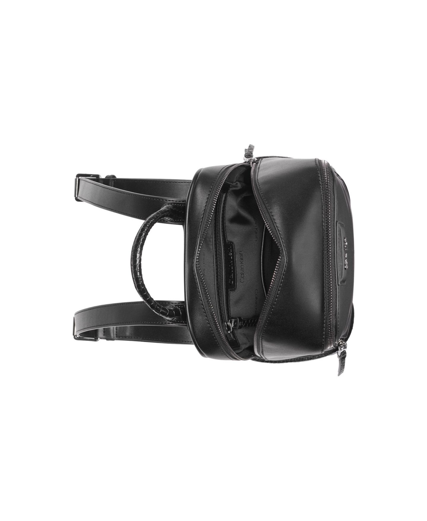 Рюкзак Calvin Klein Iver Mixed Material Zip-Around, цвет: Чёрный / Графитовый — фото 4