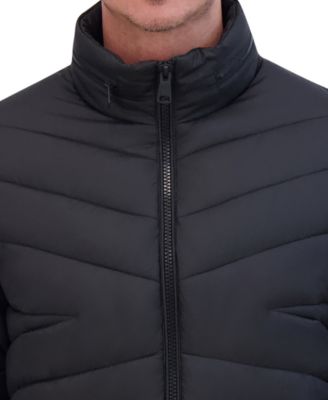 Men's Quilted Lightweight Hooded Zip-Front Puffer Jacket
