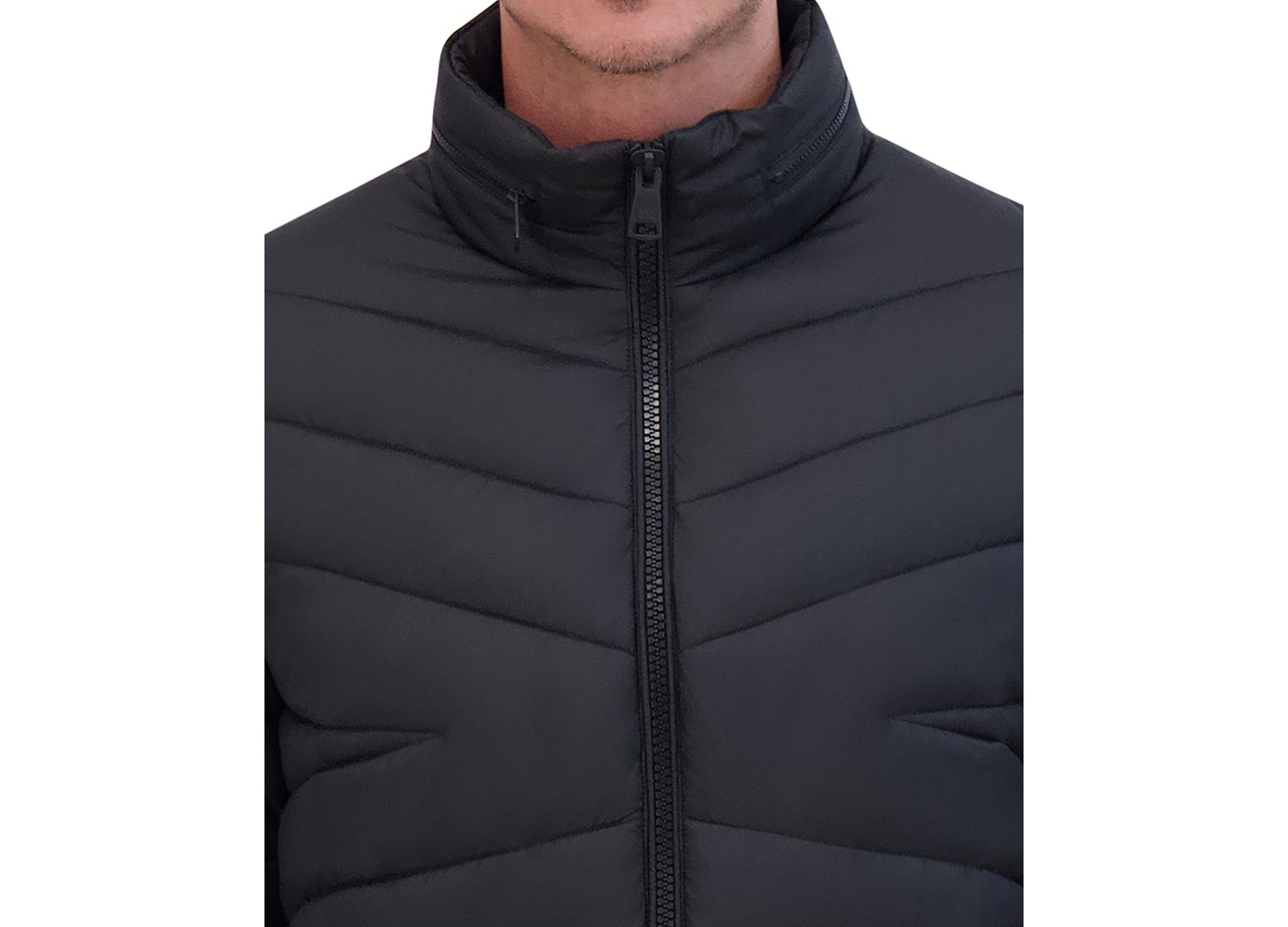 Men's Quilted Lightweight Hooded Zip-Front Puffer Jacket