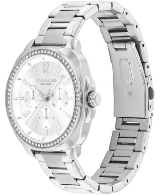 Coach Women\'s Silver Stainless Steel White Dial Crystal Classic C Watch Amazon.com: Coach Cass Women main image 2