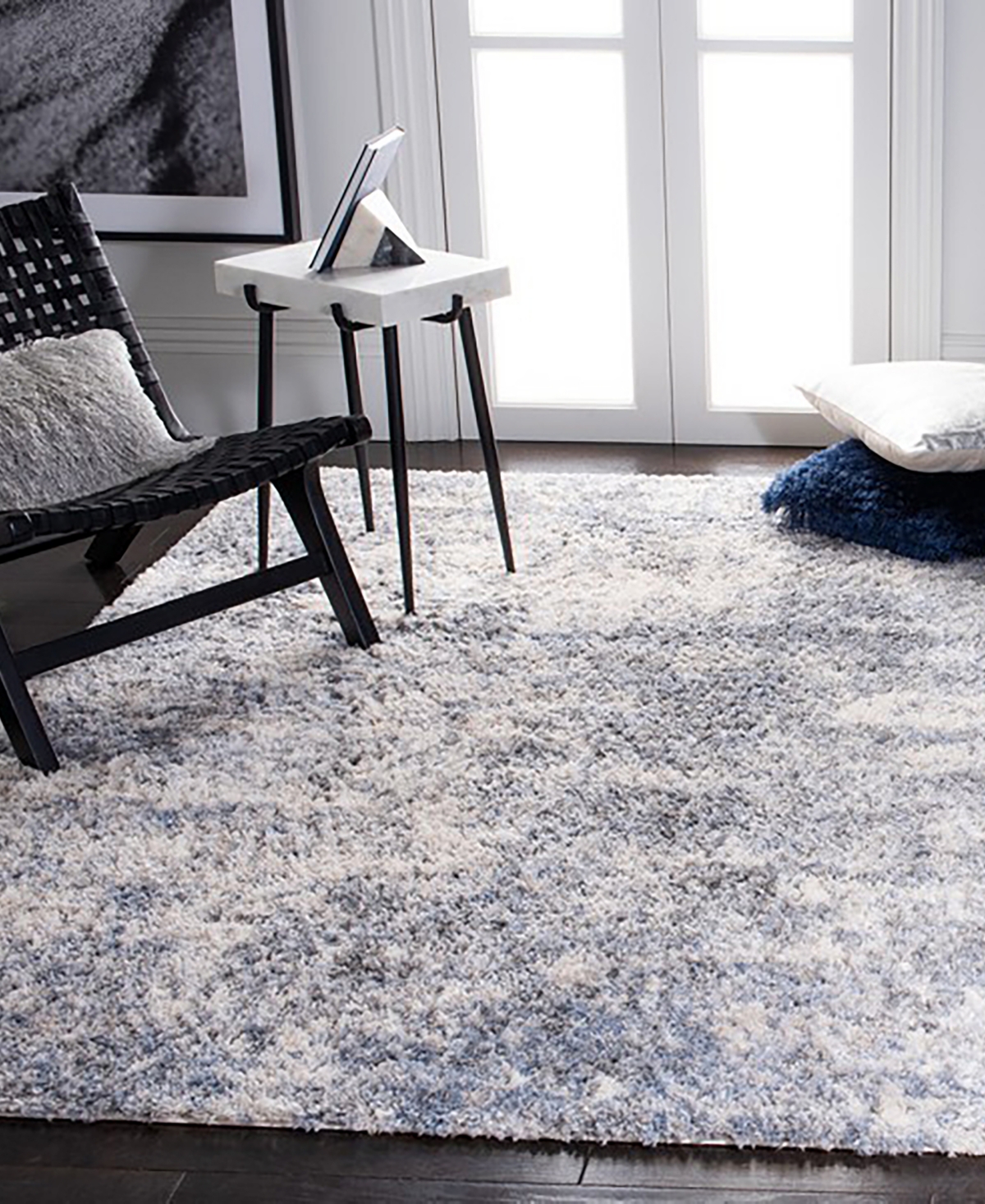 Safavieh Berber Shag 100 BER274B 11'x15' Area Rug -Blue