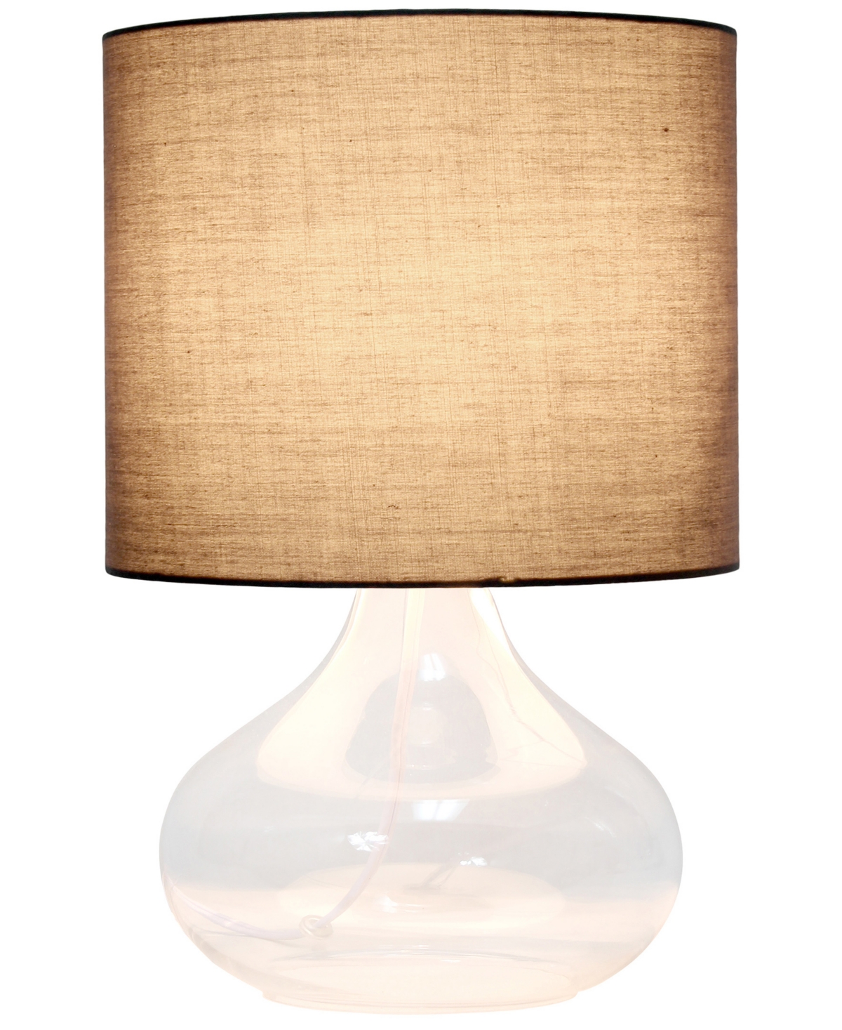 Shop Simple Designs Glass Raindrop Table Lamp With Fabric Shade In Gray