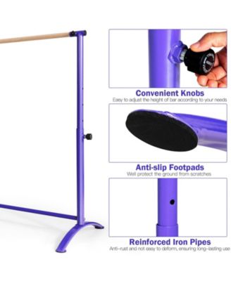 51 Inch Ballet Barre Bar with 4-Position Adjustable Height-Purple