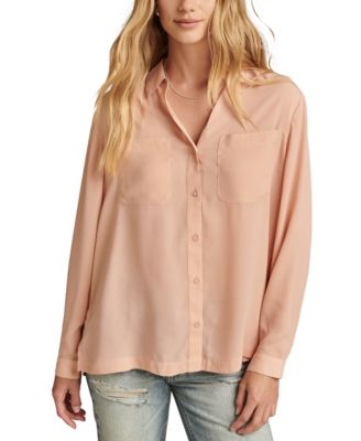 Lucky Brand - Women's Collared Pleated Back Button-Front Shirt