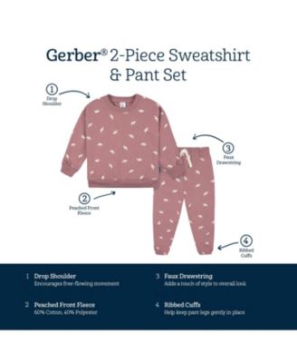 Toddler Girls Birds Sweatshirt & Active Pant Set, 2-Piece