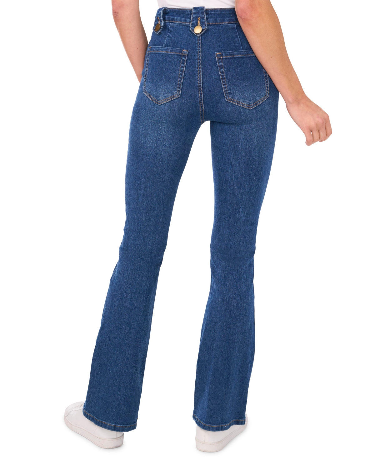 CeCe Women's Sailor Flare Leg High Waisted Jean