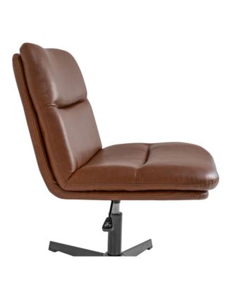 Biel Mid-Back Swivel Office Chair, Height-Adjustable Armless Design with Padded Upholstered Wide Seat and Strong Frame