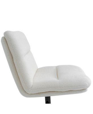 Biel Mid-Back Swivel Office Chair, Height-Adjustable Armless Design with Padded Upholstered Wide Seat and Strong Frame