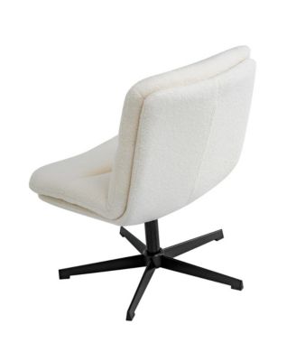 Biel Mid-Back Swivel Office Chair, Height-Adjustable Armless Design with Padded Upholstered Wide Seat and Strong Frame