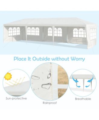 10 x 30 Feet Canopy Tent with 5 Removable Sidewalls for Party Wedding