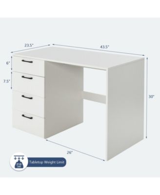 43.5 Inch Computer Desk with 4 Large Drawers