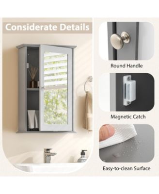 Bathroom Wall Cabinet with Single Mirror