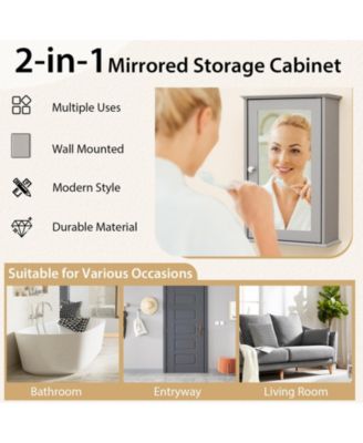 Bathroom Wall Cabinet with Single Mirror