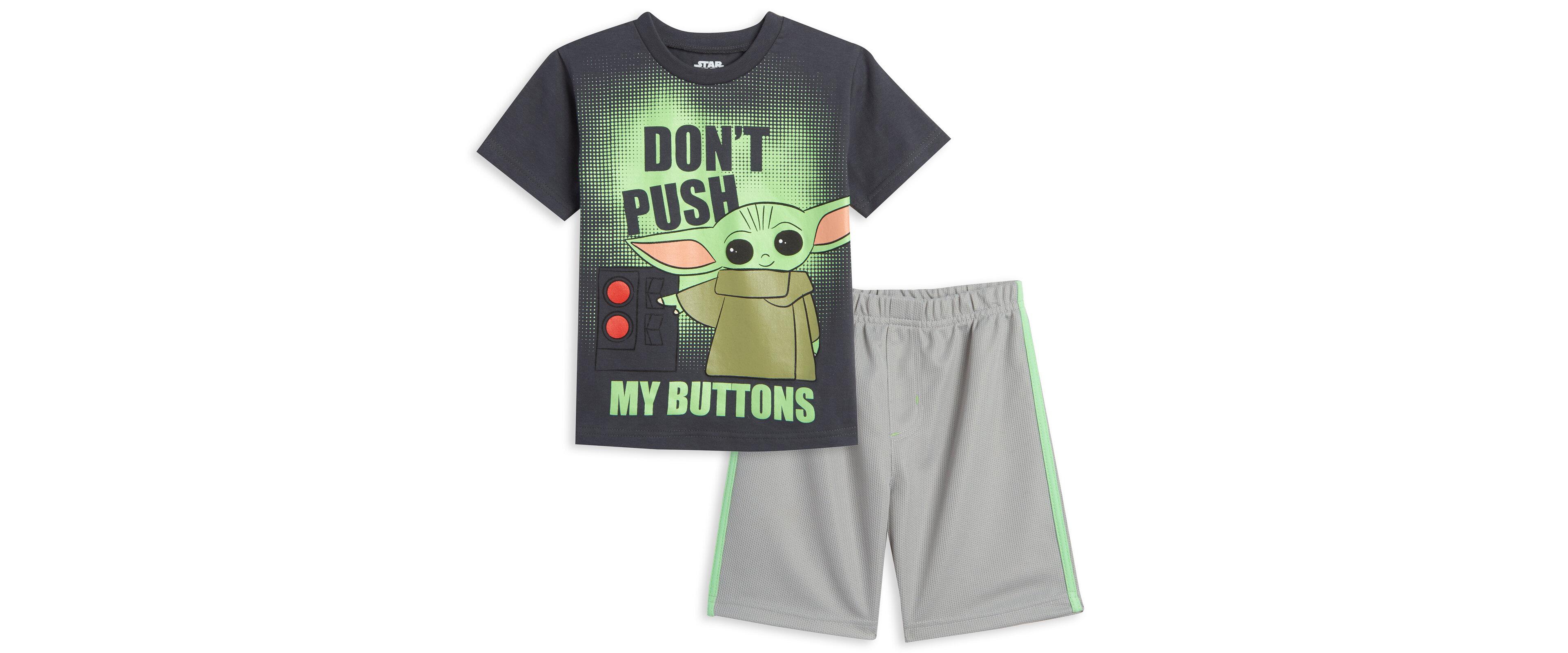Star Wars Boys The Mandalorian Yoda T-Shirt and Mesh Shorts Outfit Set