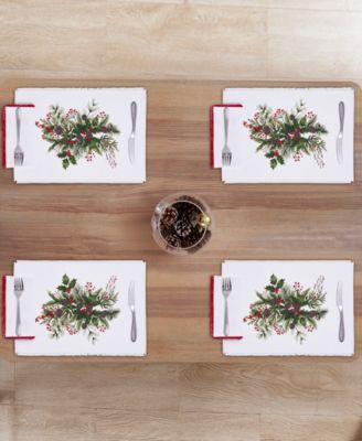 Pine Ivy Polyester 8 Piece Placemats/Napkins Set