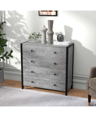 4-Drawer Dresser Modern Chest of Drawers Wooden Storage Dresser