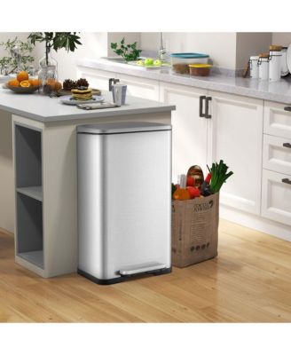 2 Pack Trash Can Combo Set with Step-on Pedal Removable Inner Buckets for Kitchen