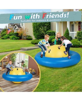 7.5 FT Inflatable Dome Rocker Bouncer with 6 Handles Fun Outdoor Game