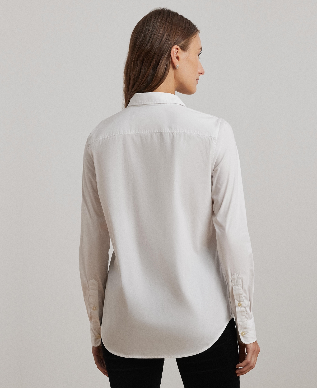 Lauren Ralph Lauren Women's Classic-Fit Beaded-Crest Shirt, Regular & Petite