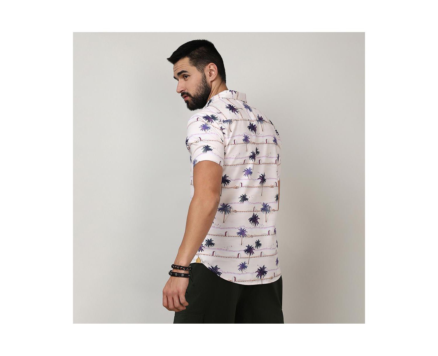 Men's Ivory White Desert Palm Shirt