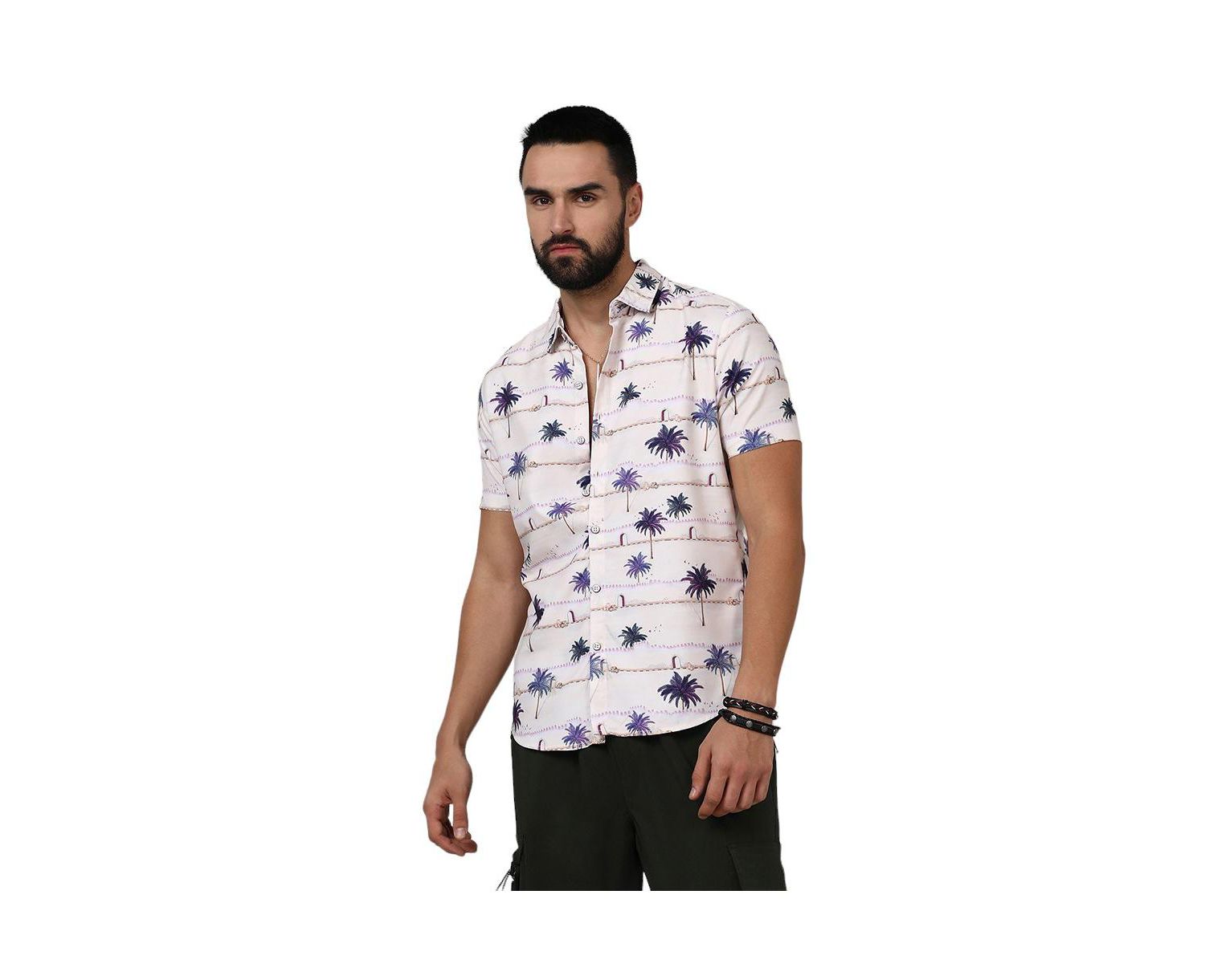 Men's Ivory White Desert Palm Shirt