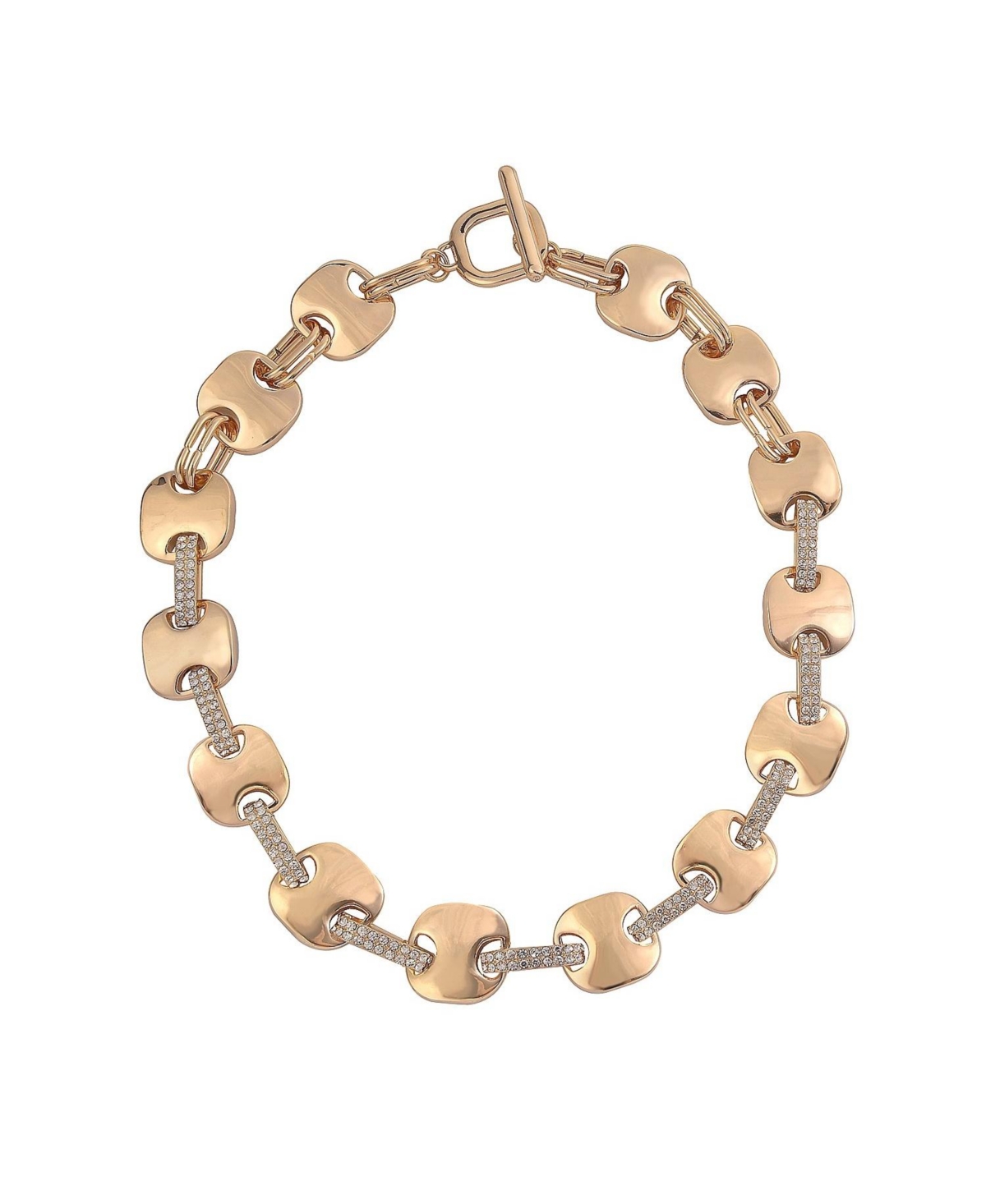 and Pave Stones Statement Necklace - Gold