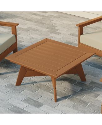 Modern Low Outdoor Patio Square HDPE 37" Coffee Table
