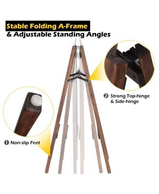 40-Inch Wooden A-Frame Sidewalk Chalkboard Sign for Wedding or Event Signage