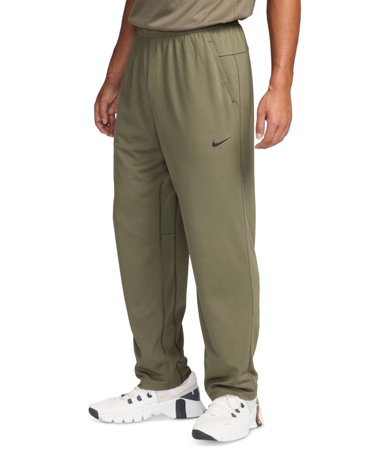 Nike Men's Totality Dri-fit Open Hem Versatile Pants In Medium Olive,(black)