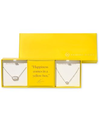 2-Pc. Set Mother of Pearl & Pav&eacute; Large & Small Mini Elisa Pendant Necklaces