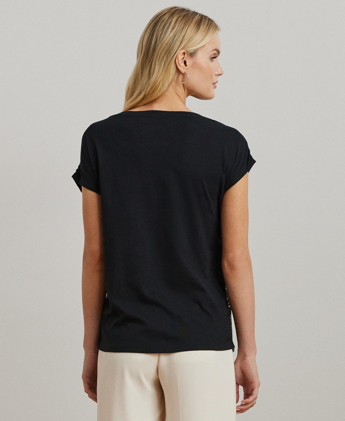Lauren Ralph Lauren Women's Beaded Cotton Jersey Tee