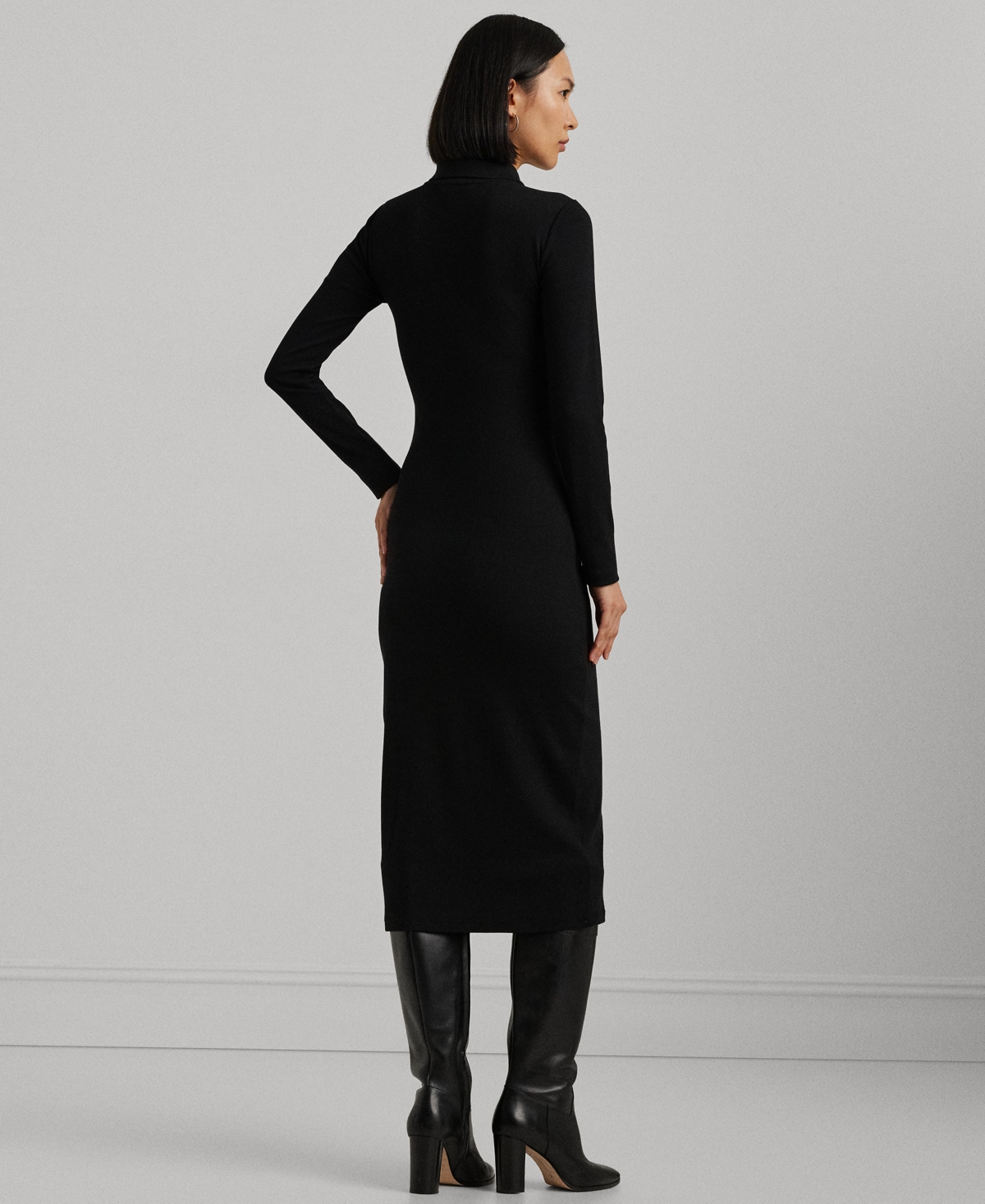 Lauren Ralph Lauren Women's Rib-Knit Cotton-Blend Polo Dress