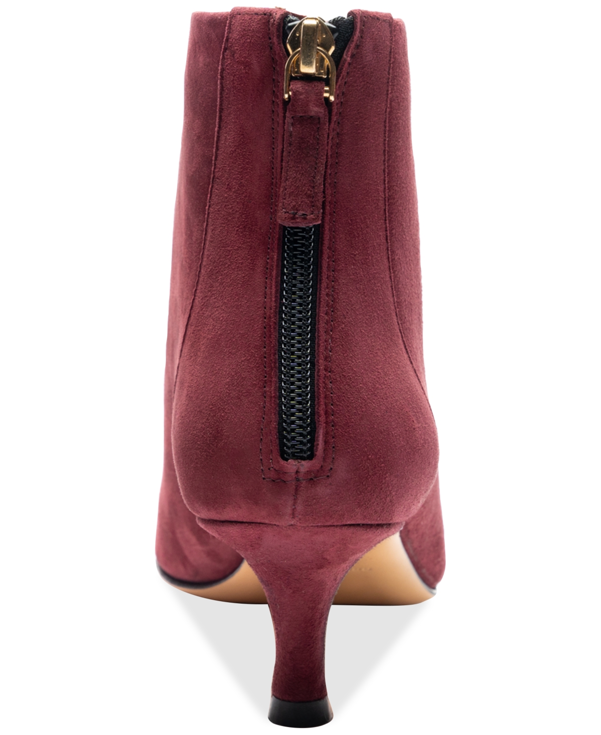 Bruno Magli Francesca Pointed Toe Kitten Heel Bootie In Bordeaux Suede