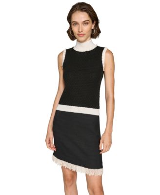 KARL LAGERFELD PARIS - Women's Sleeveless Pearl Sweater