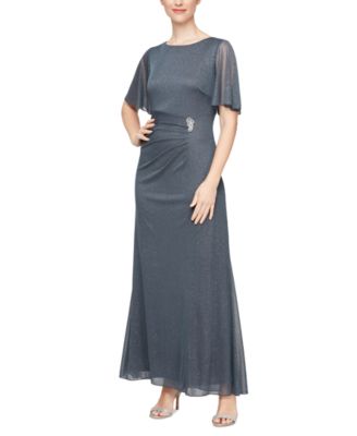 SL Fashions - Women's Glitter Mesh Embellished Gown