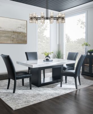 Kellet 5 Pc. Rectangular Marble Dining Set (Table & 4 Side Chairs)