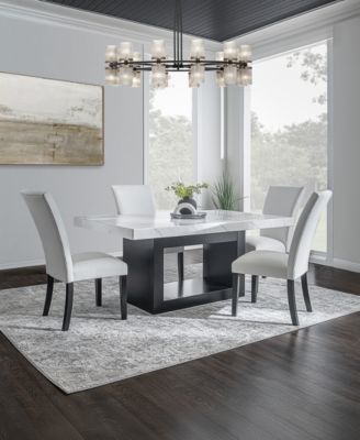 Kellet 5 Pc. Rectangular Marble Dining Set (Table & 4 Side Chairs)