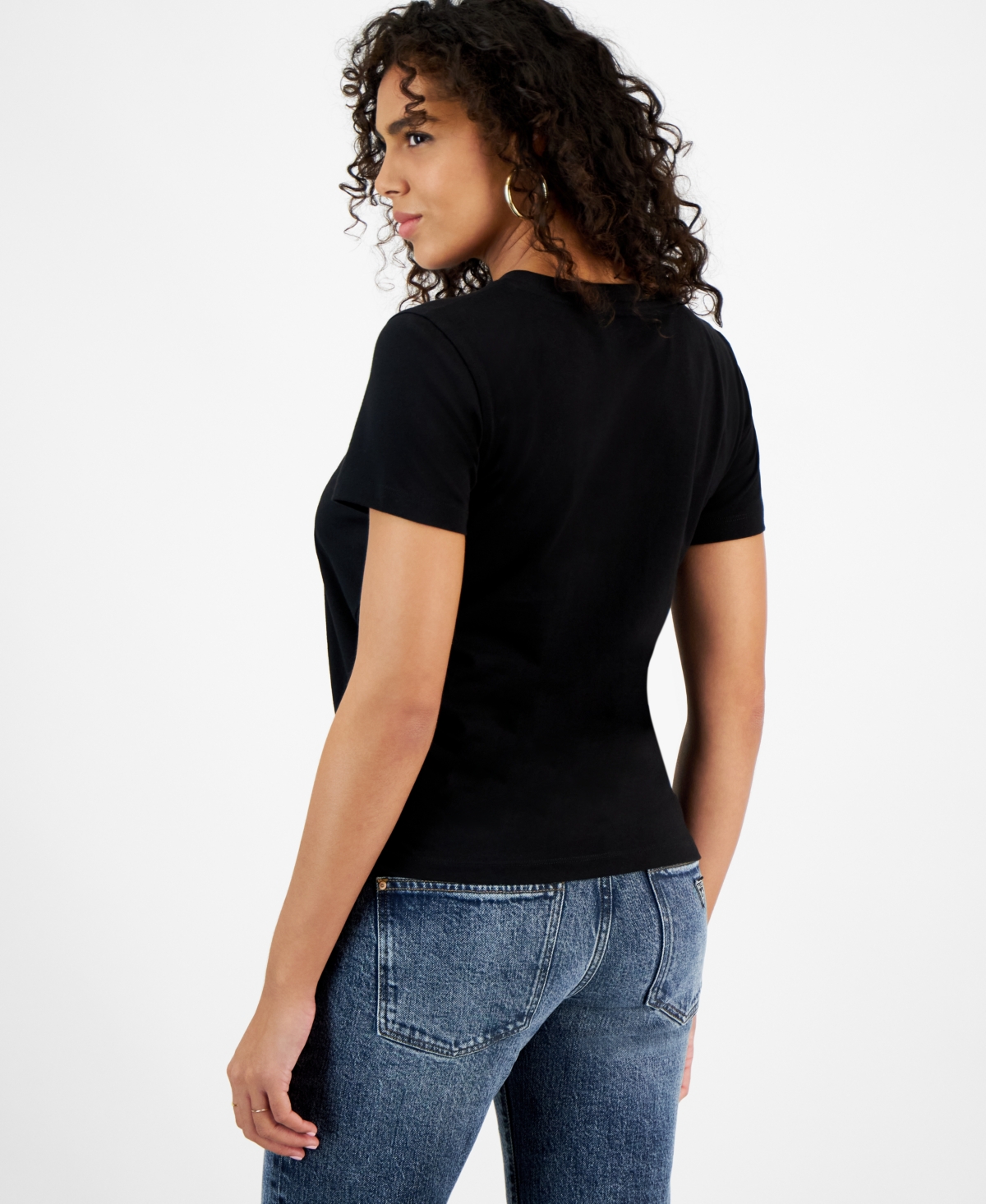 Guess Women's Studded Logo Short-Sleeve T-Shirt