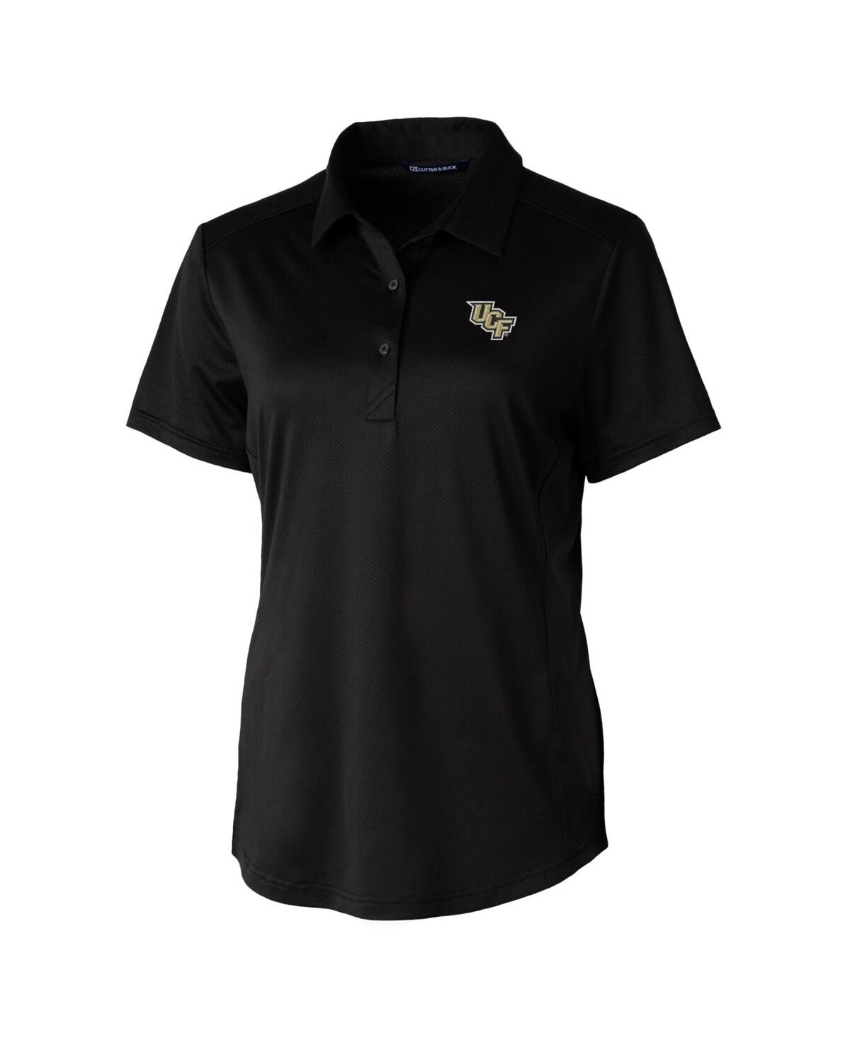 CUTTER & BUCK WOMEN'S BLACK UCF KNIGHTS PROSPECT TEXTURED STRETCH POLO TOP 