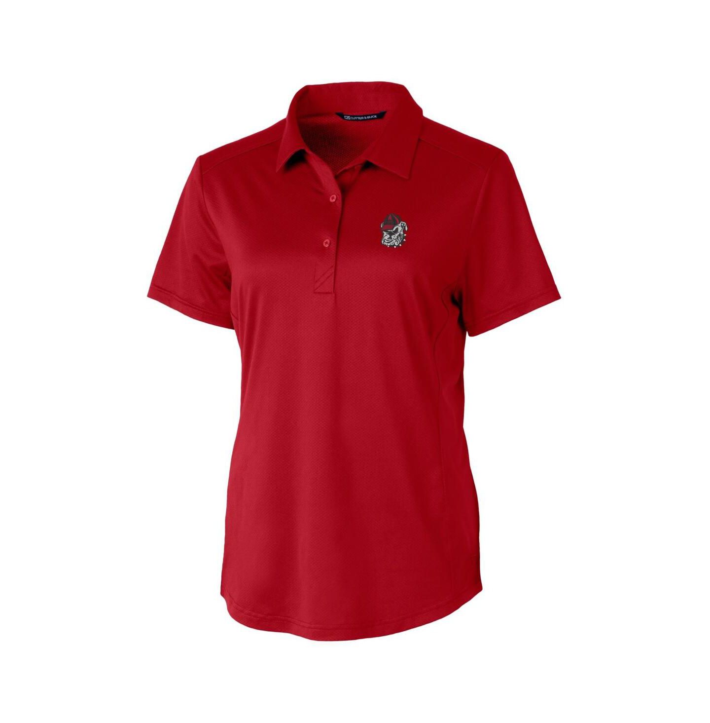 Женский топ Cutter & Buck Red Georgia Bulldogs Prospect Textured Stretch Polo — фото 3