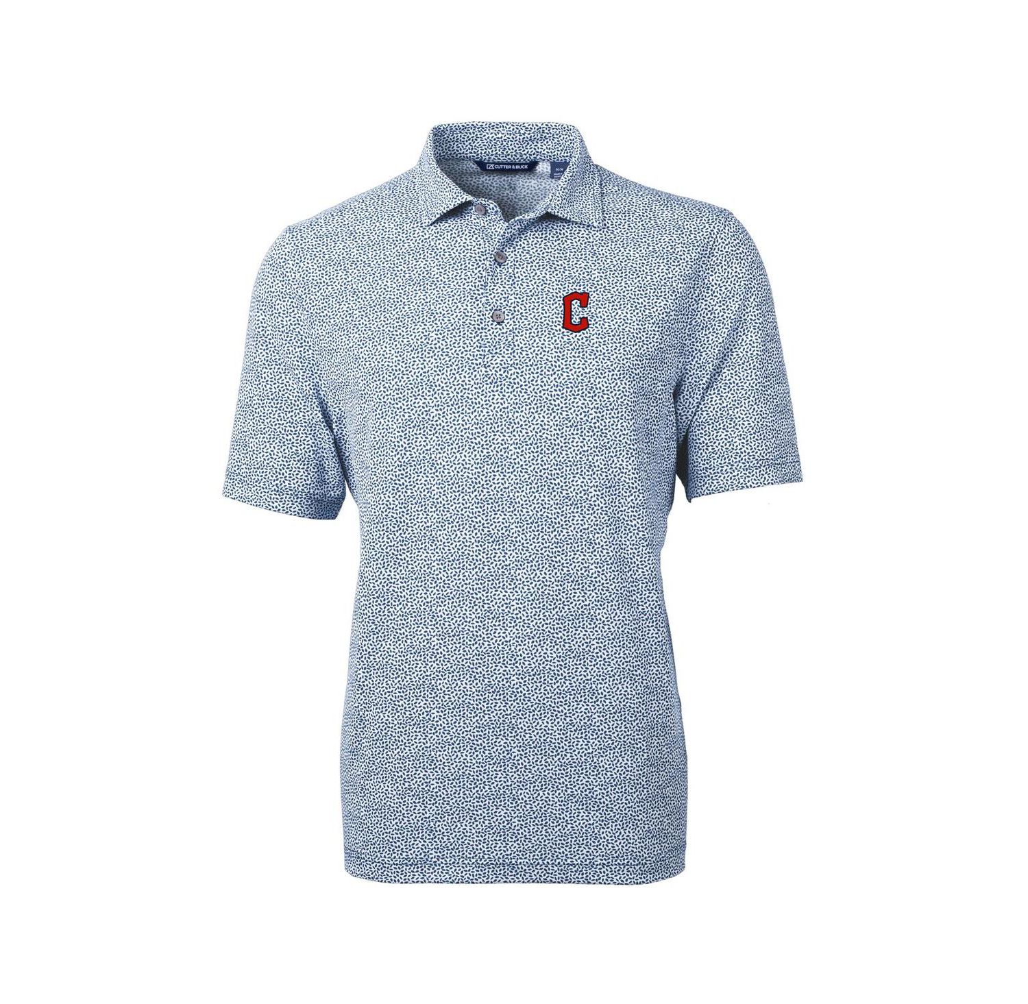 Men's Navy Cleveland Guardians Virtue Eco Pique Botanical Print Polo